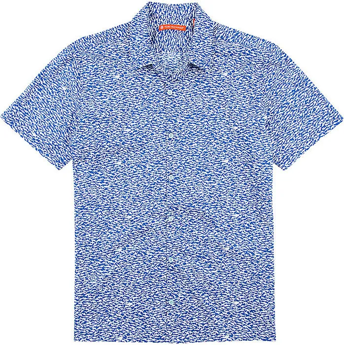 Tori Richard Shark Cotton Lawn Camp Shirt - Marina Tori Richard Clothing