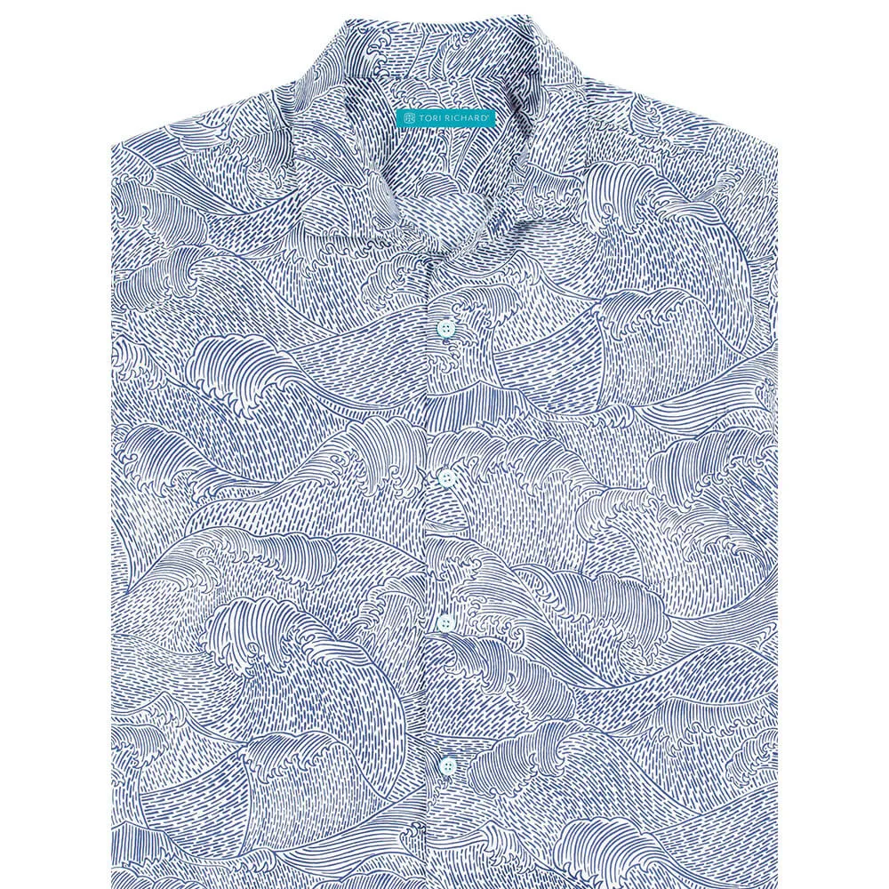 Tori Richard Tendensea Short Sleeve Cotton Lawn Camp Shirt - White Tori Richard Clothing