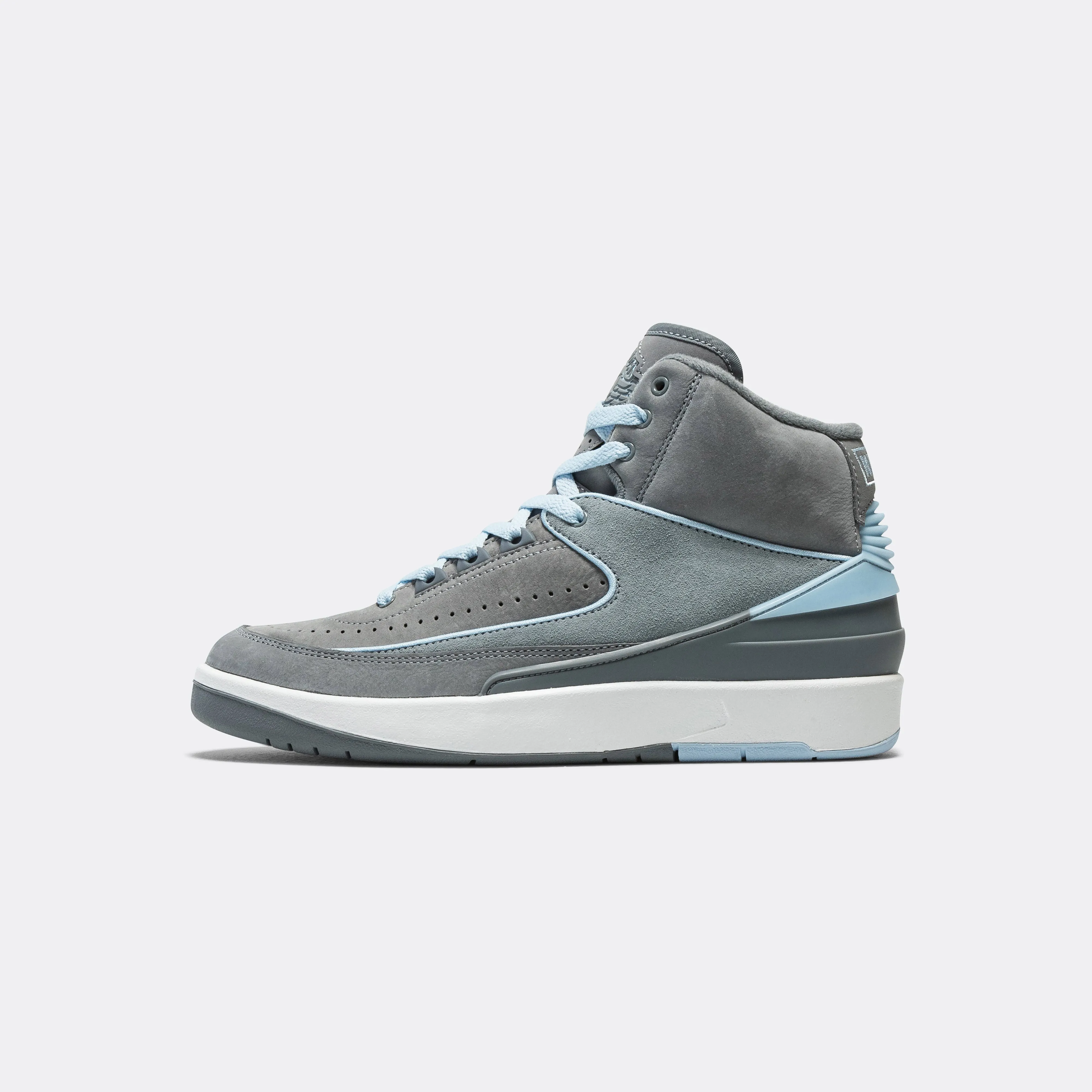 Womens Air Jordan 2 Retro - Cool Grey/Ice Blue-White Jordan Clothing
