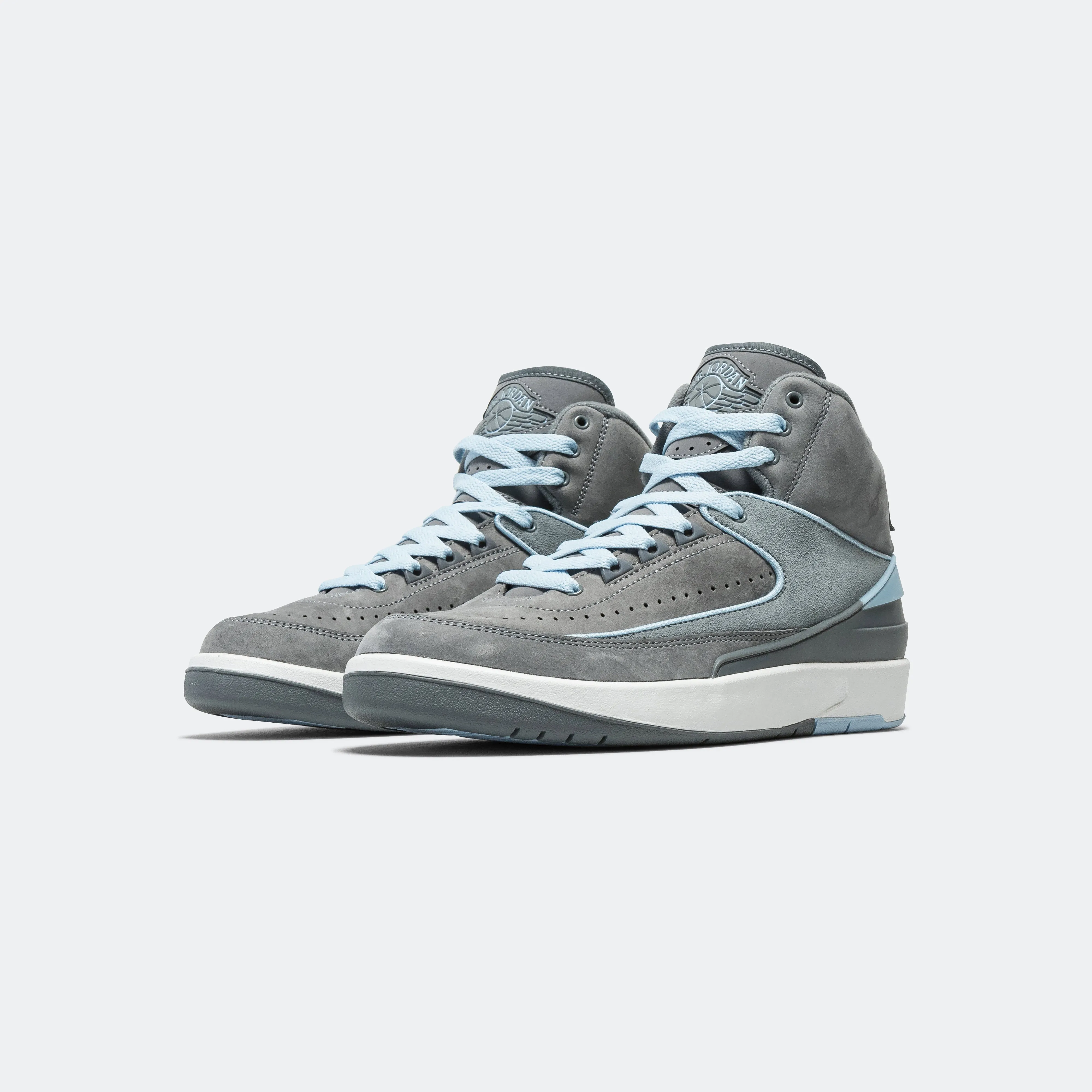 Womens Air Jordan 2 Retro - Cool Grey/Ice Blue-White Jordan Clothing