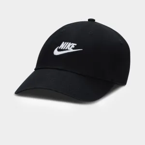 Womens Nike Nike Club Unstructured Futura Wash Cap Black / White