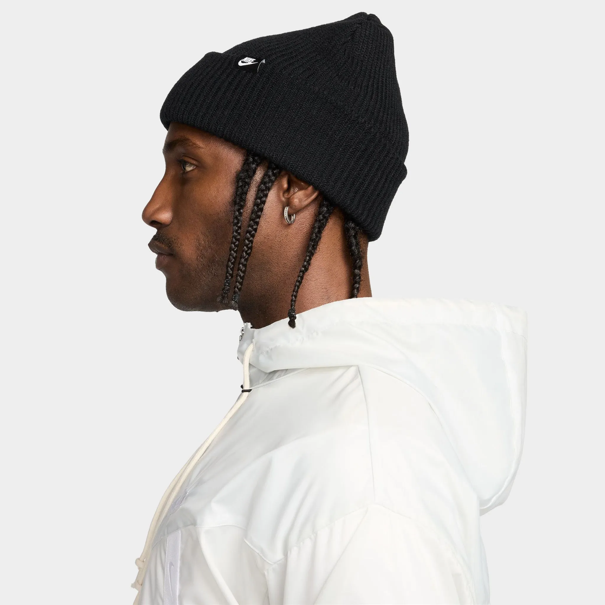 Womens Nike Nike Peak Tall Cuff Futura Beanie Black / Black