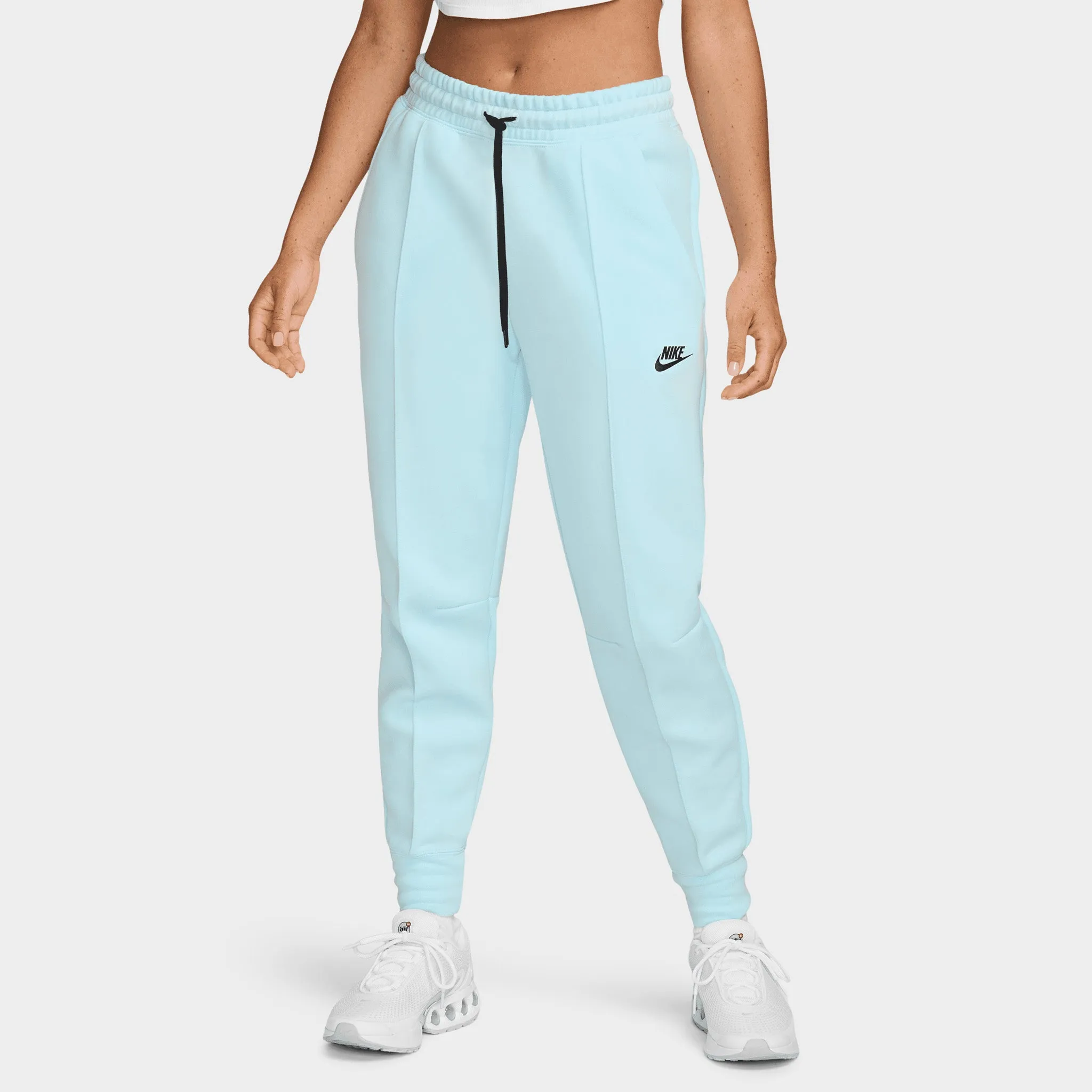 Womens Nike Nike Sportswear Women's Tech Fleece Mid-Rise Joggers Glacier Blue / Black