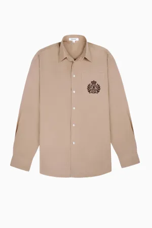 Womens Sporty & Rich H&W Crest Oversized Shirt - Light tan