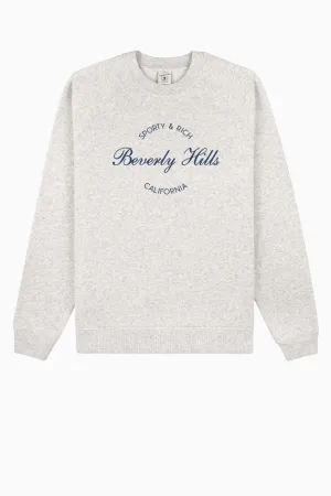 Womens Sporty & Rich Sporty & Rich Beverly Script Crewneck - Heather Grey