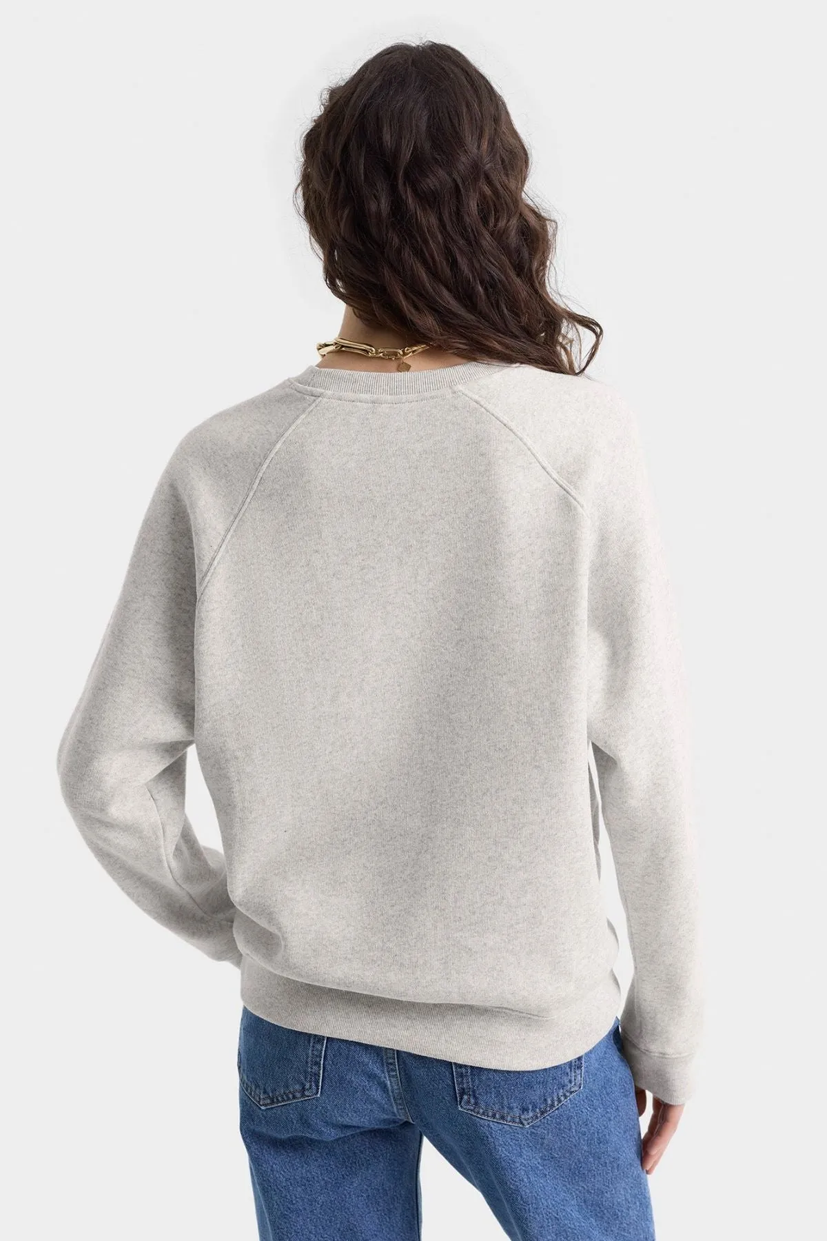 Womens Sporty & Rich Sporty & Rich Beverly Script Crewneck - Heather Grey