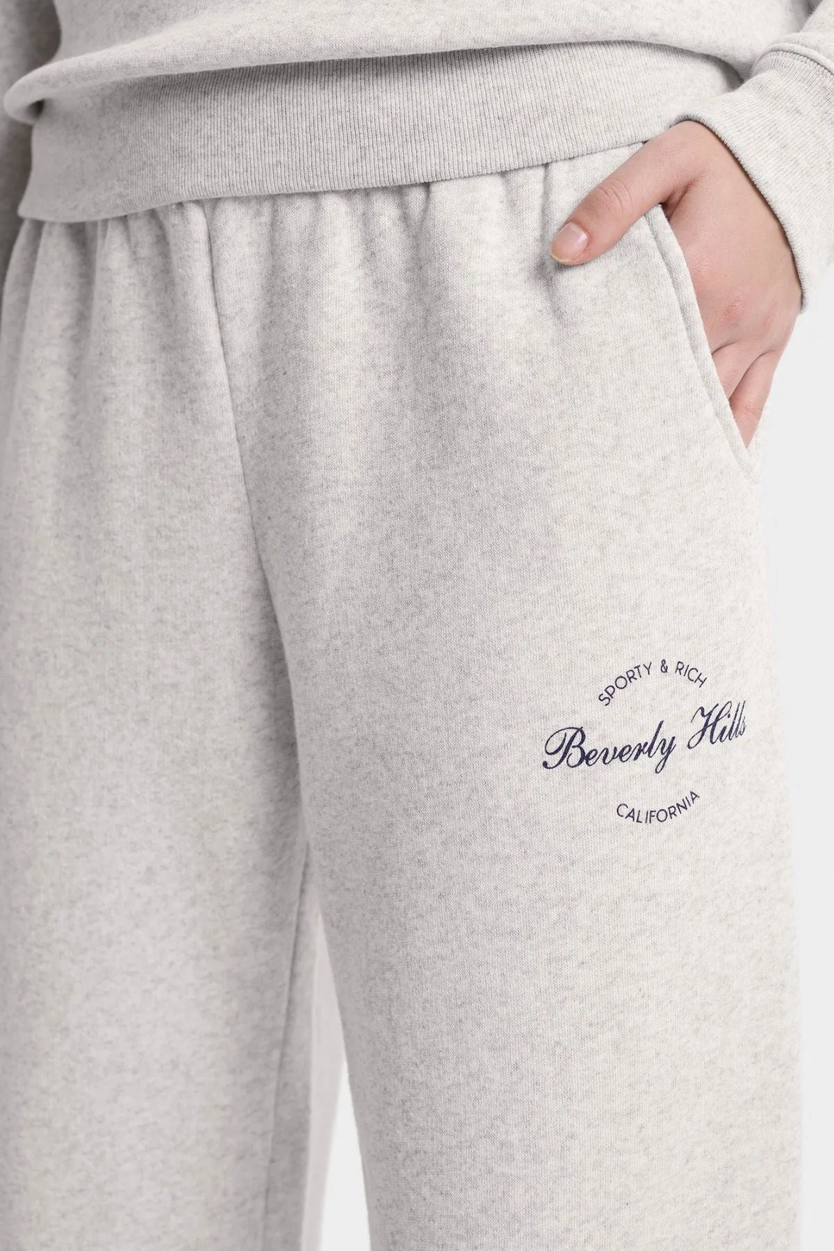 Womens Sporty & Rich Sporty & Rich Beverly Script Sweatpant - Heather Grey
