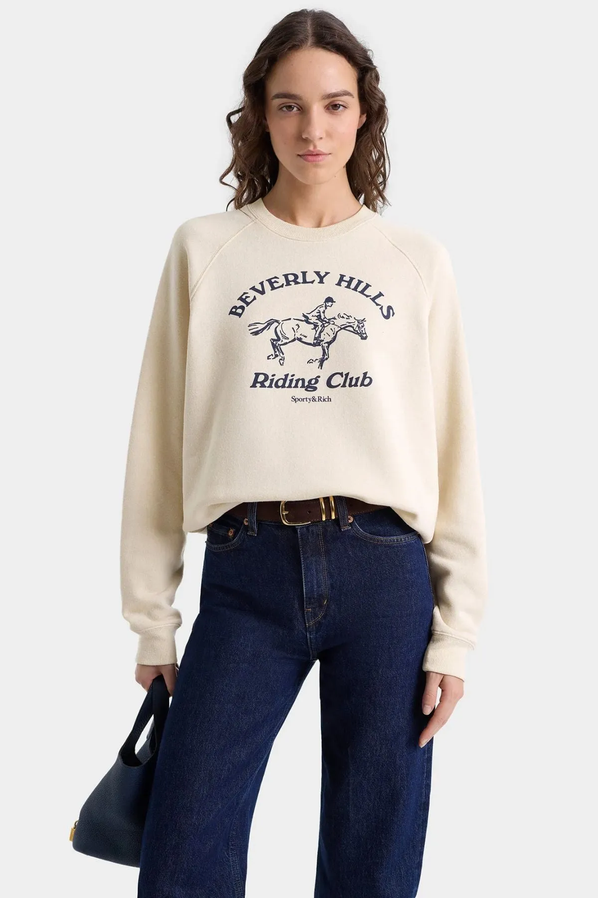 Womens Sporty & Rich Sporty & Rich BH Riding Club Crewneck - Cream