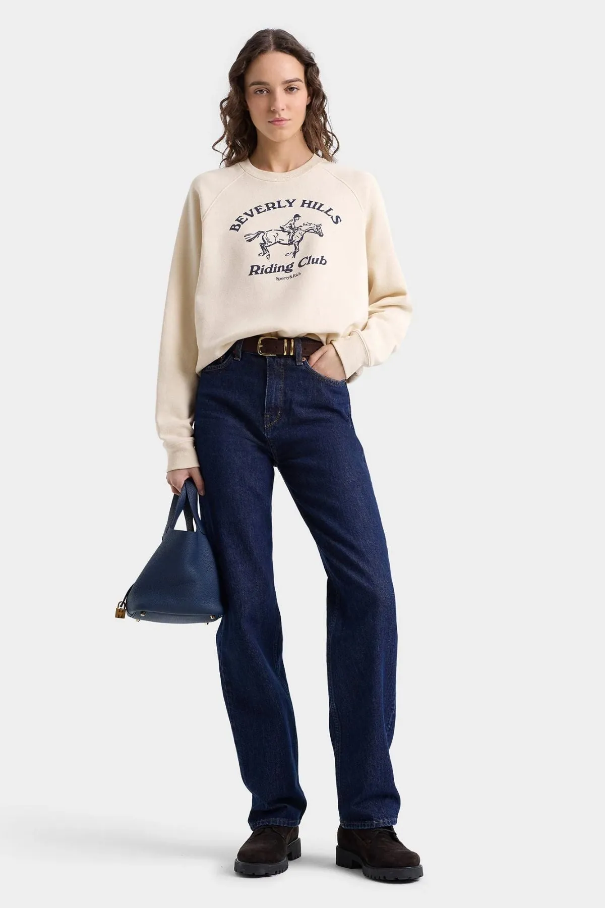 Womens Sporty & Rich Sporty & Rich BH Riding Club Crewneck - Cream