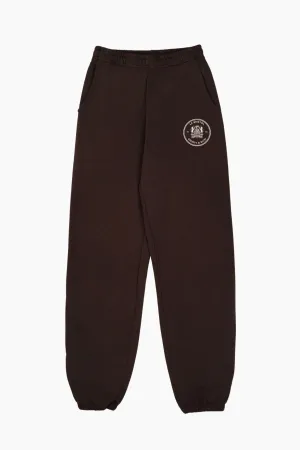 Womens Sporty & Rich Sporty & Rich Bristol Crest 100th Sweatpant - Chocolate/ Cream