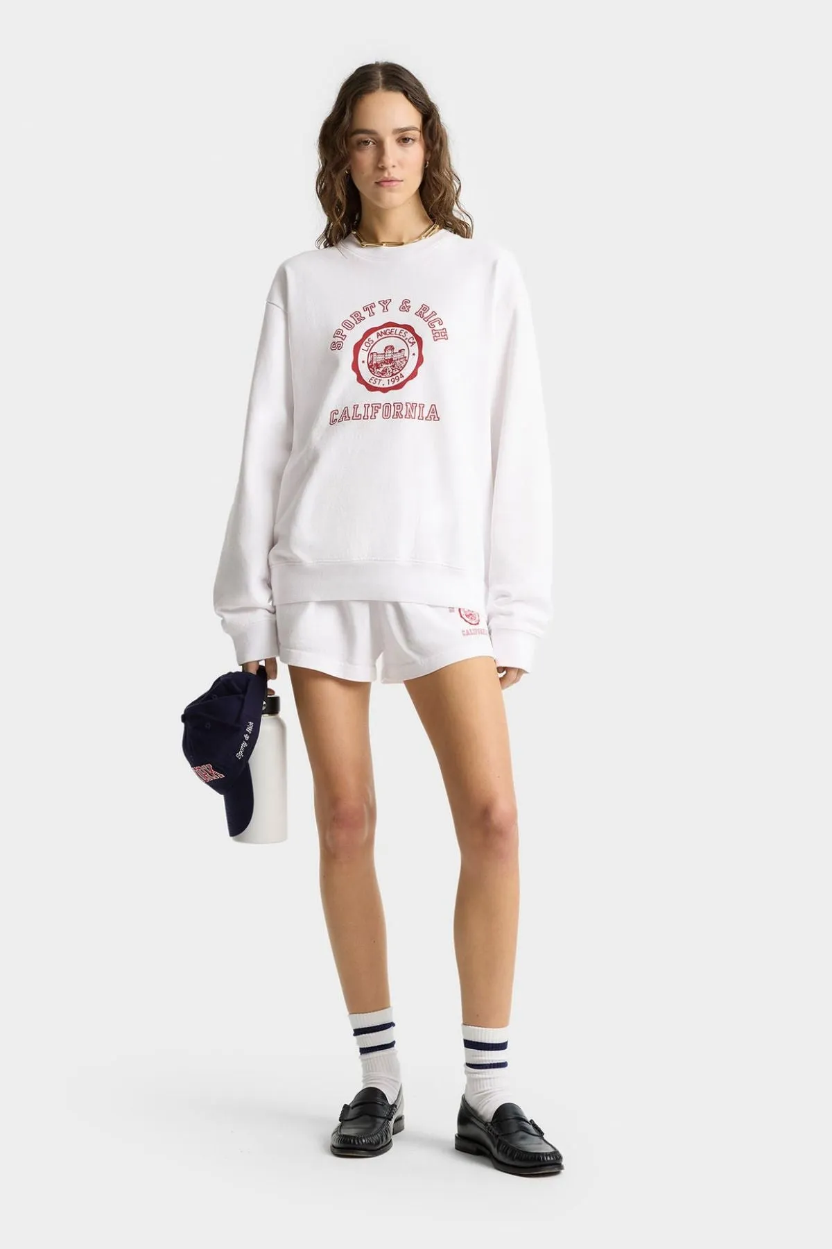Womens Sporty & Rich Sporty & Rich California Emblem Crewneck - White
