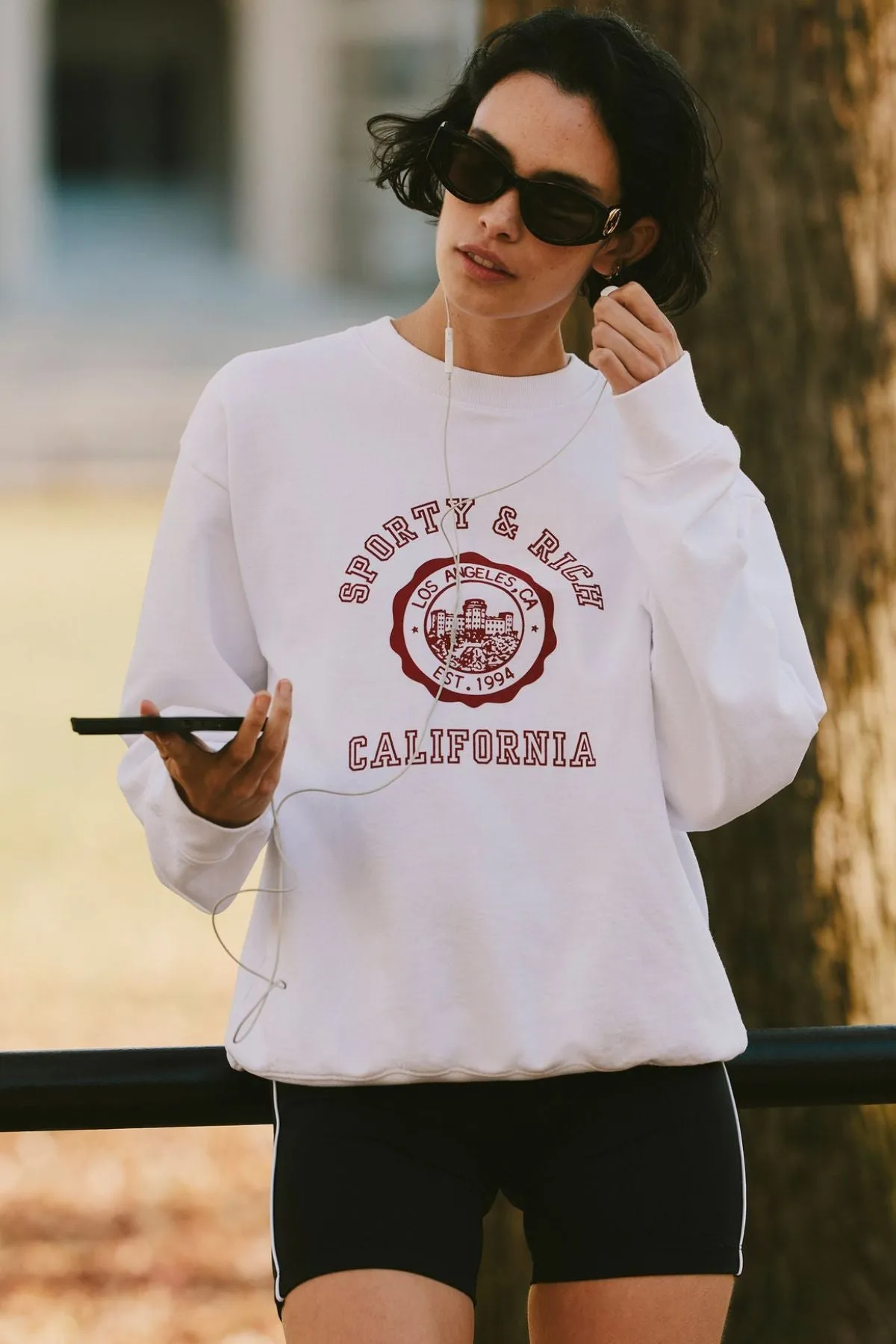 Womens Sporty & Rich Sporty & Rich California Emblem Crewneck - White
