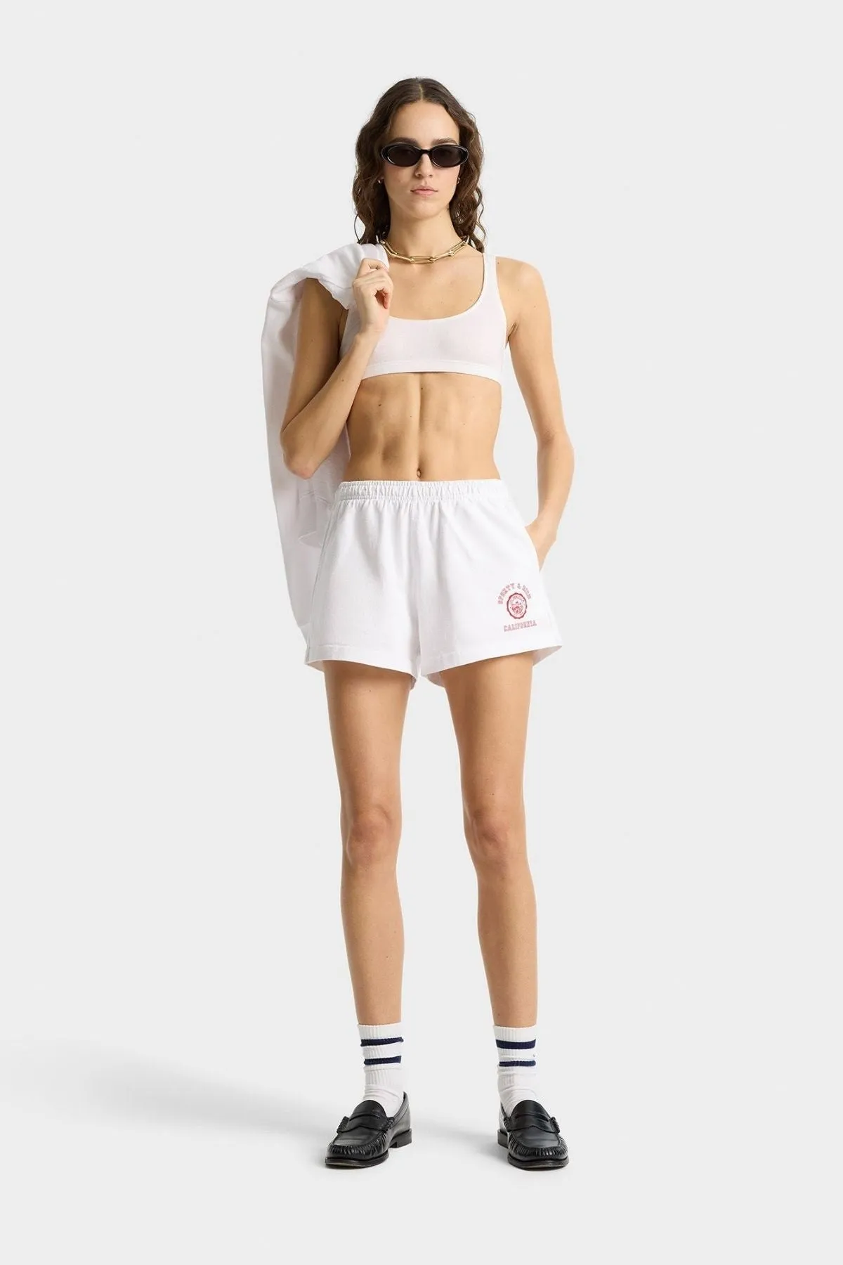 Womens Sporty & Rich Sporty & Rich California Emblem Disco Short - White