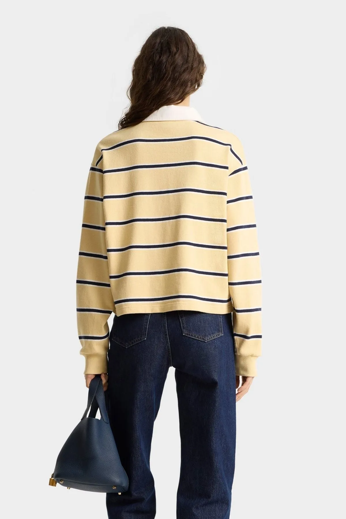 Womens Sporty & Rich Sporty & Rich Cropped Rugby Polo - Almond