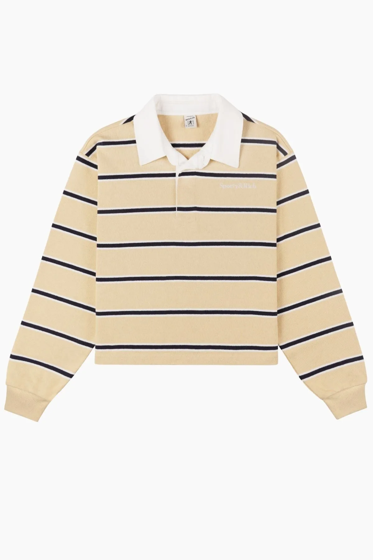 Womens Sporty & Rich Sporty & Rich Cropped Rugby Polo - Almond