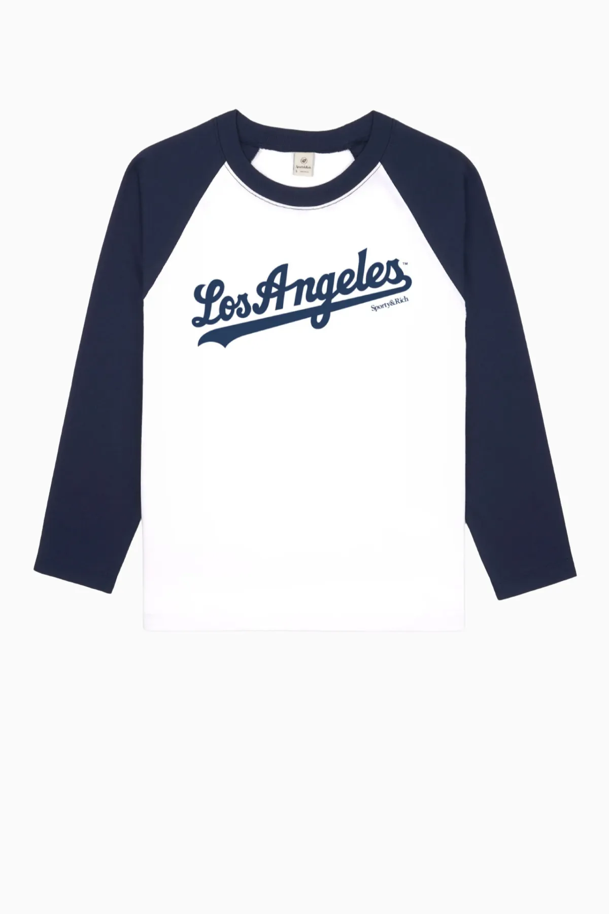 Womens Sporty & Rich Sporty & Rich Dodgers Baseball Tee - White/ Dark Navy