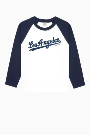 Womens Sporty & Rich Sporty & Rich Dodgers Baseball Tee - White/ Dark Navy