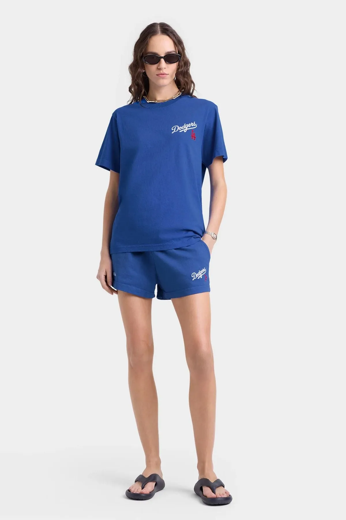 Womens Sporty & Rich Sporty & Rich Dodgers Serif T-Shirt - Team Blue