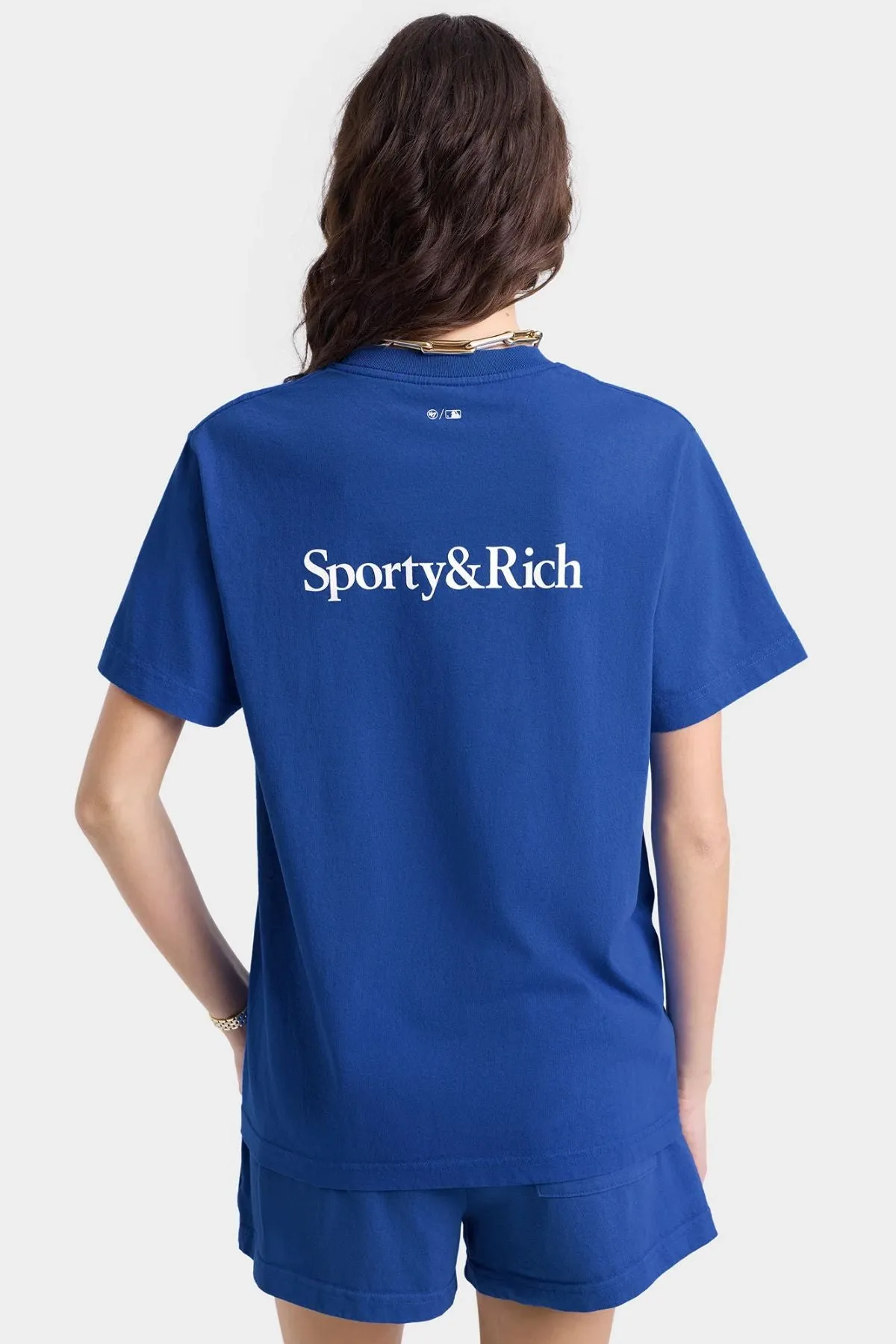 Womens Sporty & Rich Sporty & Rich Dodgers Serif T-Shirt - Team Blue