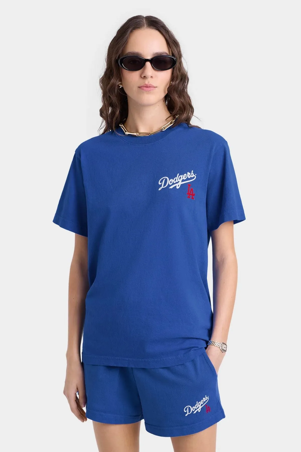 Womens Sporty & Rich Sporty & Rich Dodgers Serif T-Shirt - Team Blue