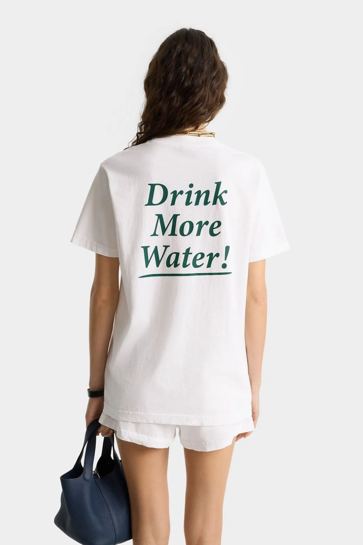 Womens Sporty & Rich Sporty & Rich Drink More Water T-Shirt - White