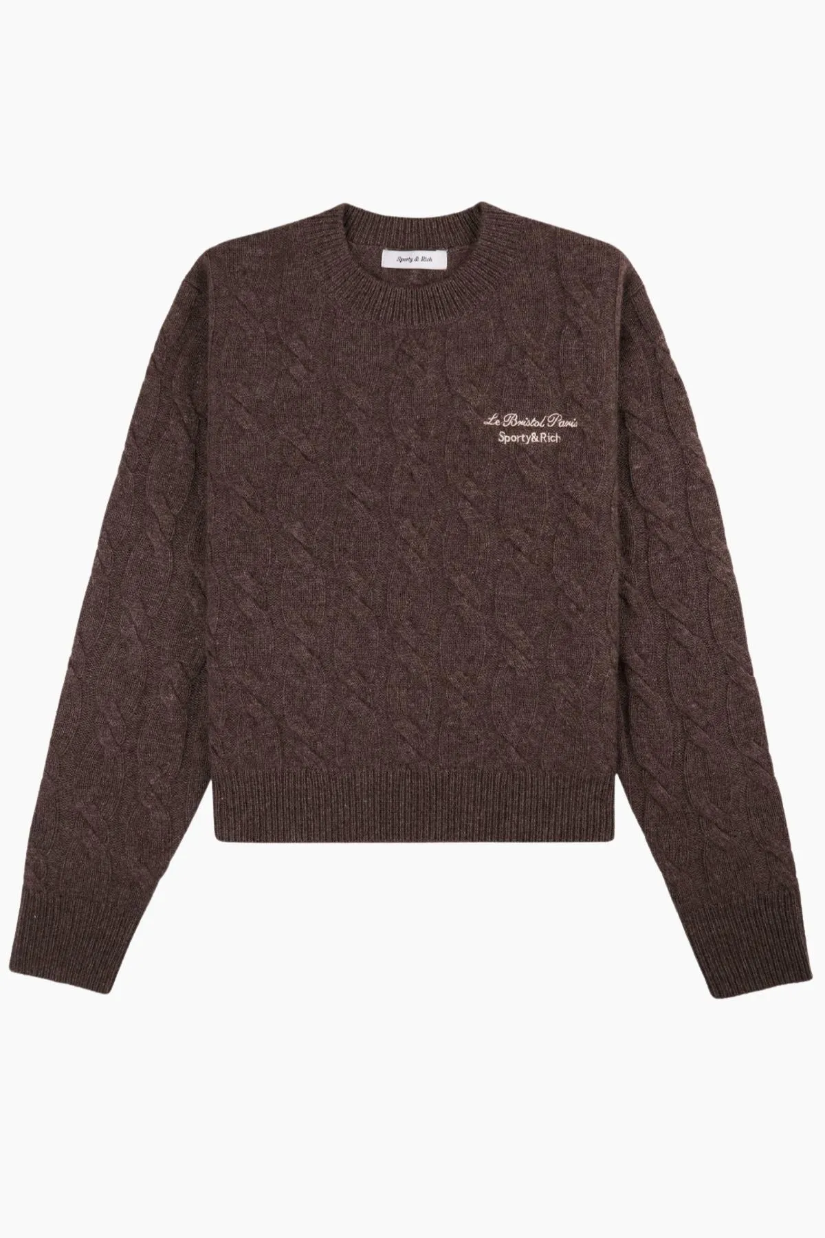 Womens Sporty & Rich Sporty & Rich Faubourg Cashmere Jumper - Chocolate/ Cream