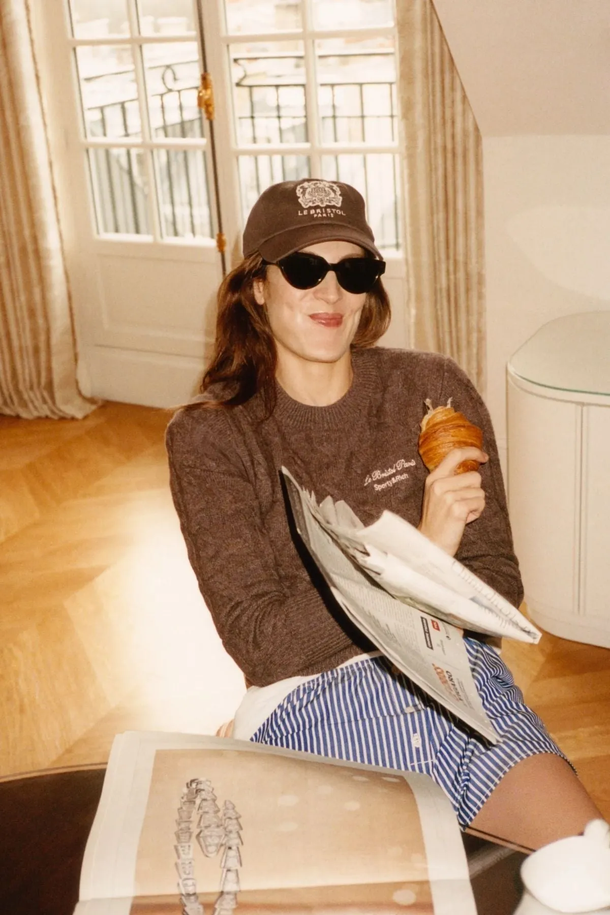 Womens Sporty & Rich Sporty & Rich Faubourg Cashmere Jumper - Chocolate/ Cream