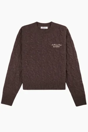Womens Sporty & Rich Sporty & Rich Faubourg Cashmere Jumper - Chocolate/ Cream