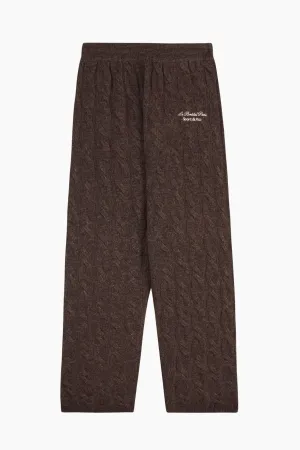 Womens Sporty & Rich Sporty & Rich Faubourg Cashmere Pants - Chocolate/ Cream