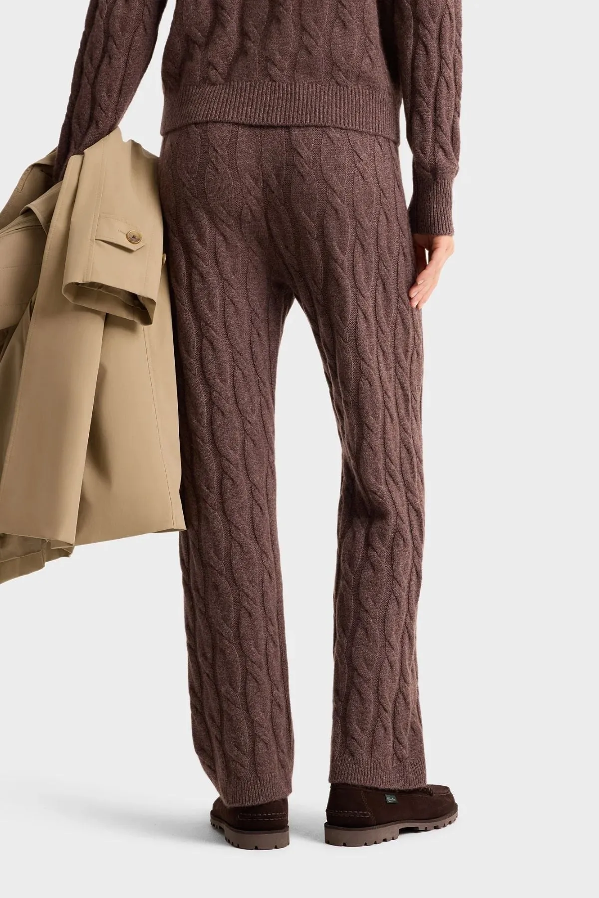 Womens Sporty & Rich Sporty & Rich Faubourg Cashmere Pants - Chocolate/ Cream