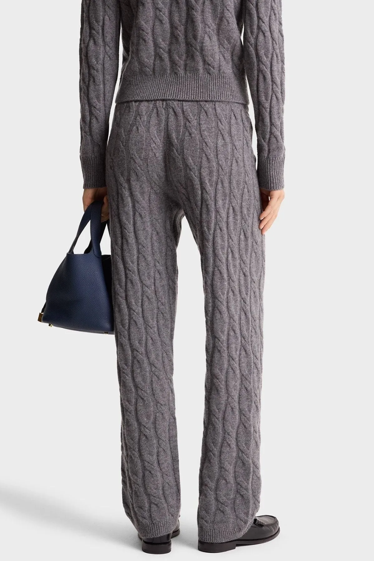 Womens Sporty & Rich Sporty & Rich Faubourg Cashmere Pants - Dark Grey/ White