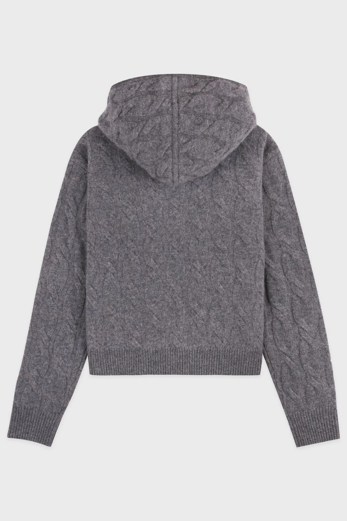 Womens Sporty & Rich Sporty & Rich Faubourg Cashmere Zip Hoodie - Dark Grey/ White
