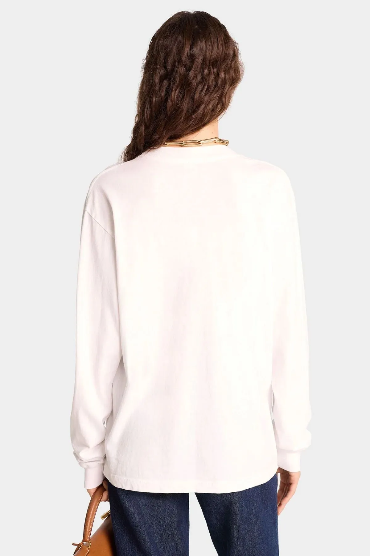 Womens Sporty & Rich Sporty & Rich Finish Line Long sleeve T-Shirt - White/ Red Alpine