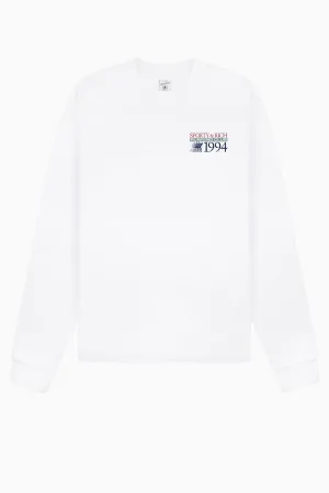 Womens Sporty & Rich Sporty & Rich Finish Line Long sleeve T-Shirt - White/ Red Alpine