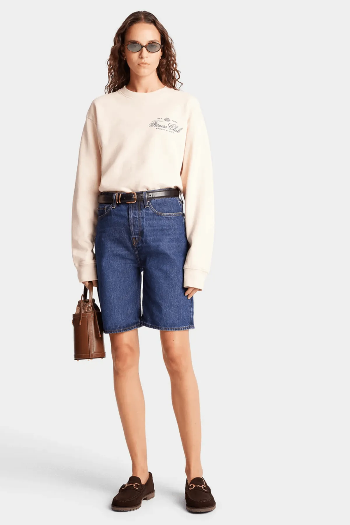 Womens Sporty & Rich Sporty & Rich Fitness World Crewneck - Cream/ Alpine