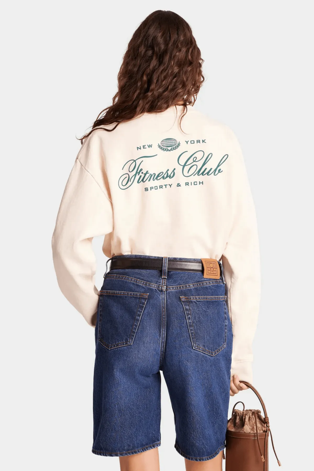 Womens Sporty & Rich Sporty & Rich Fitness World Crewneck - Cream/ Alpine