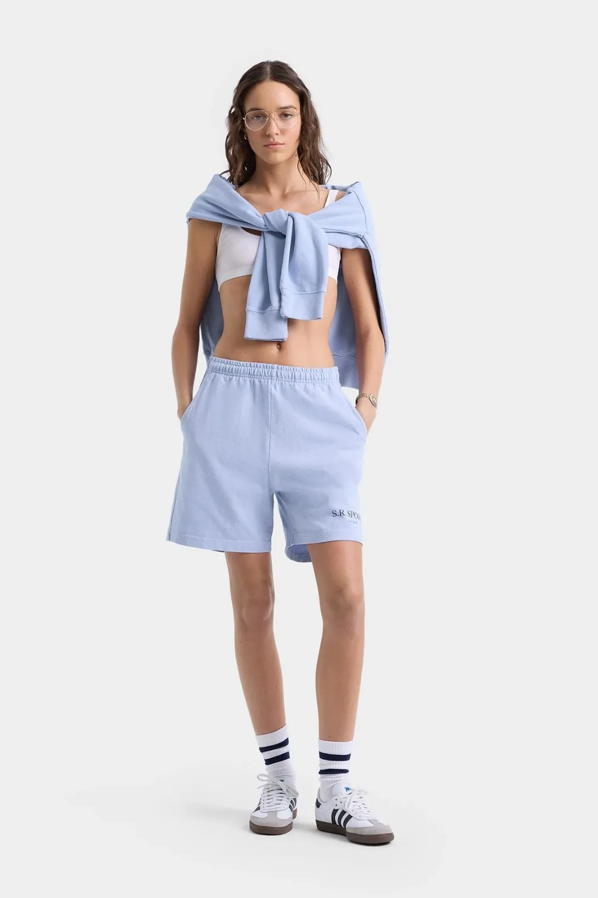 Womens Sporty & Rich Sporty & Rich Gym Short - Washed Hydrangea