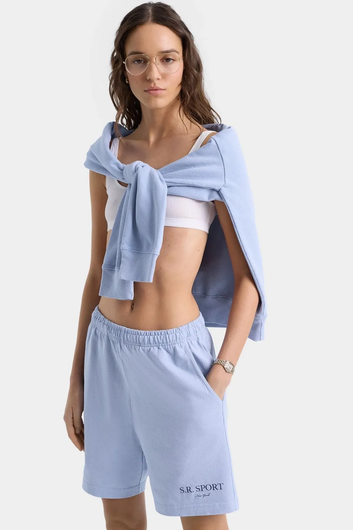Womens Sporty & Rich Sporty & Rich Gym Short - Washed Hydrangea