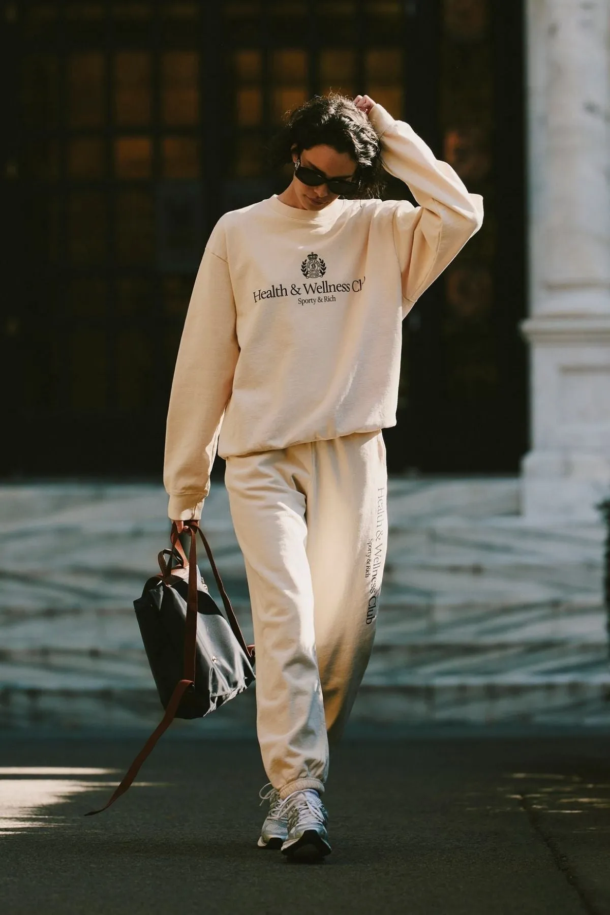 Womens Sporty & Rich Sporty & Rich H&W Crest Crewneck - Cream