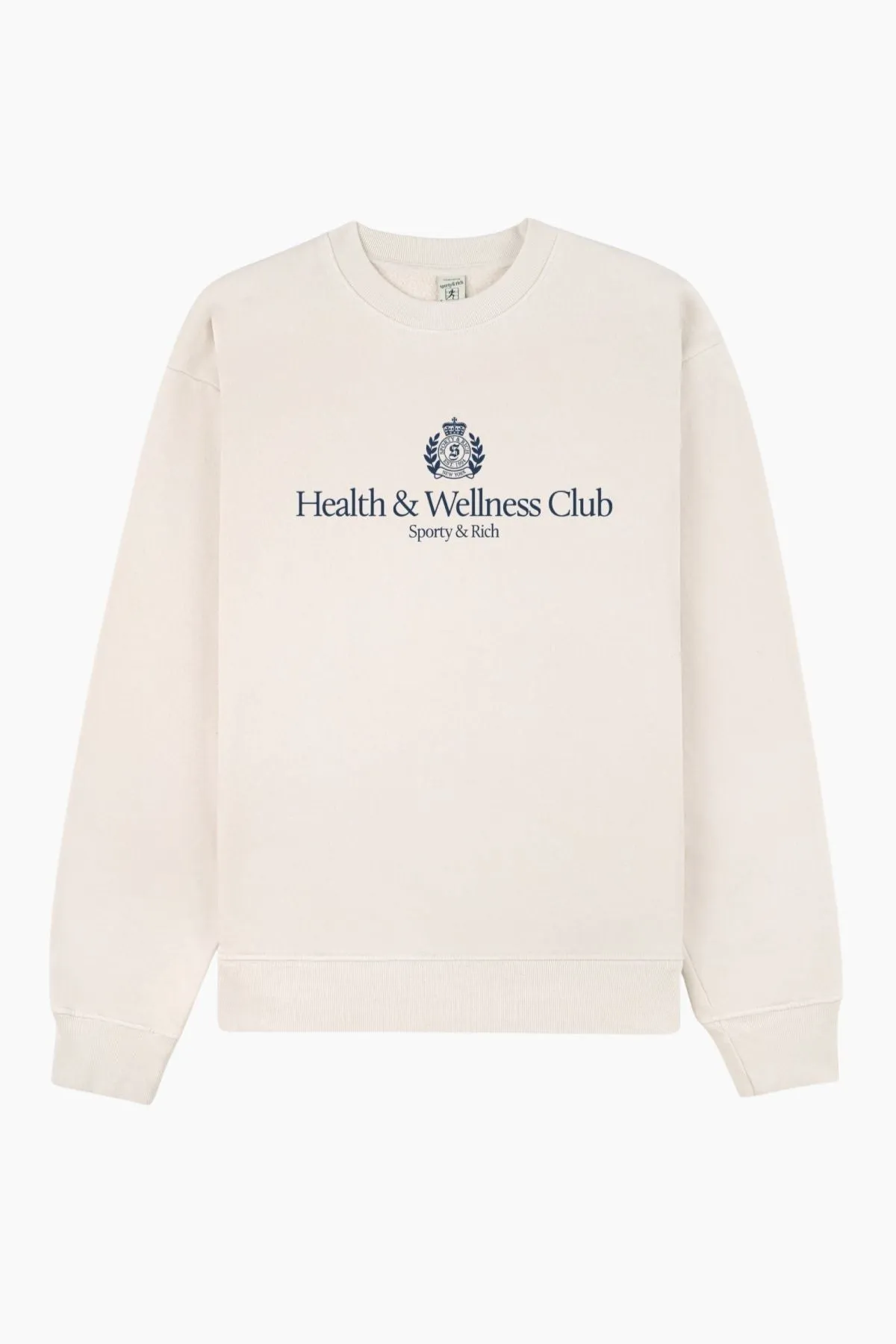 Womens Sporty & Rich Sporty & Rich H&W Crest Crewneck - Cream