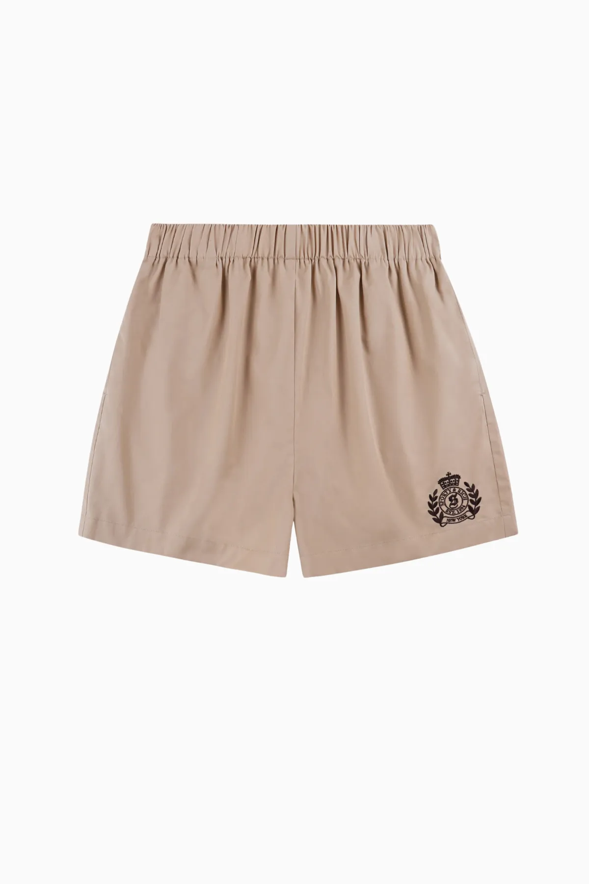 Womens Sporty & Rich Sporty & Rich H&W Crest Poplin Short - Light tan