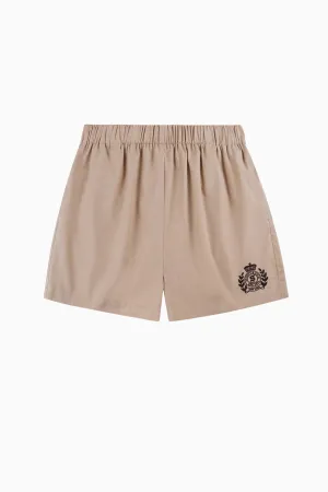 Womens Sporty & Rich Sporty & Rich H&W Crest Poplin Short - Light tan