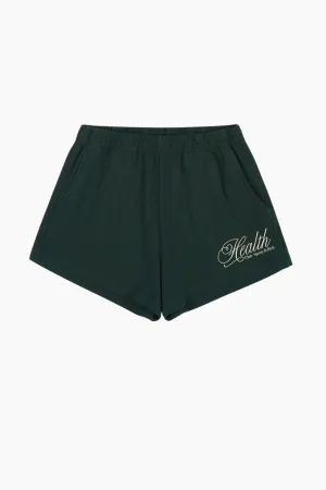 Womens Sporty & Rich Sporty & Rich Health Script Disco Short - Forest/ Cream