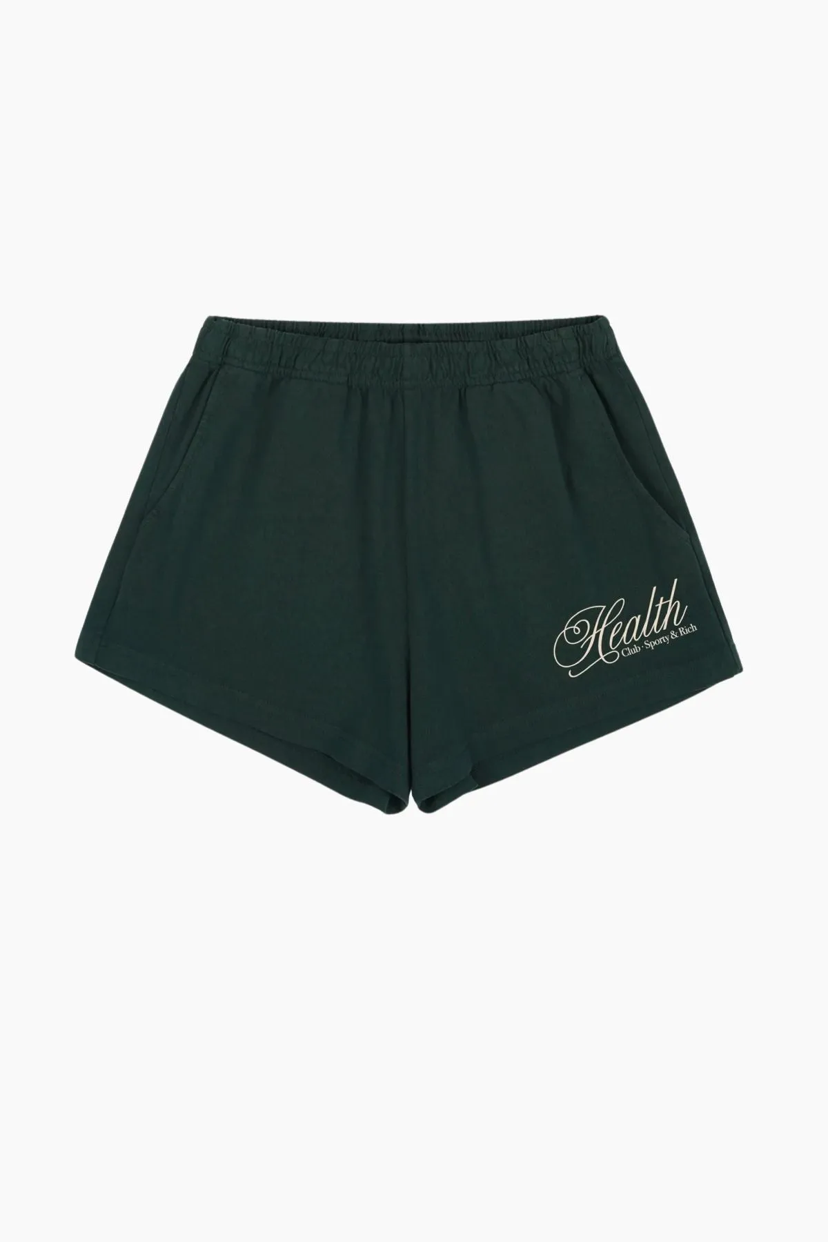 Womens Sporty & Rich Sporty & Rich Health Script Disco Short - Forest/ Cream
