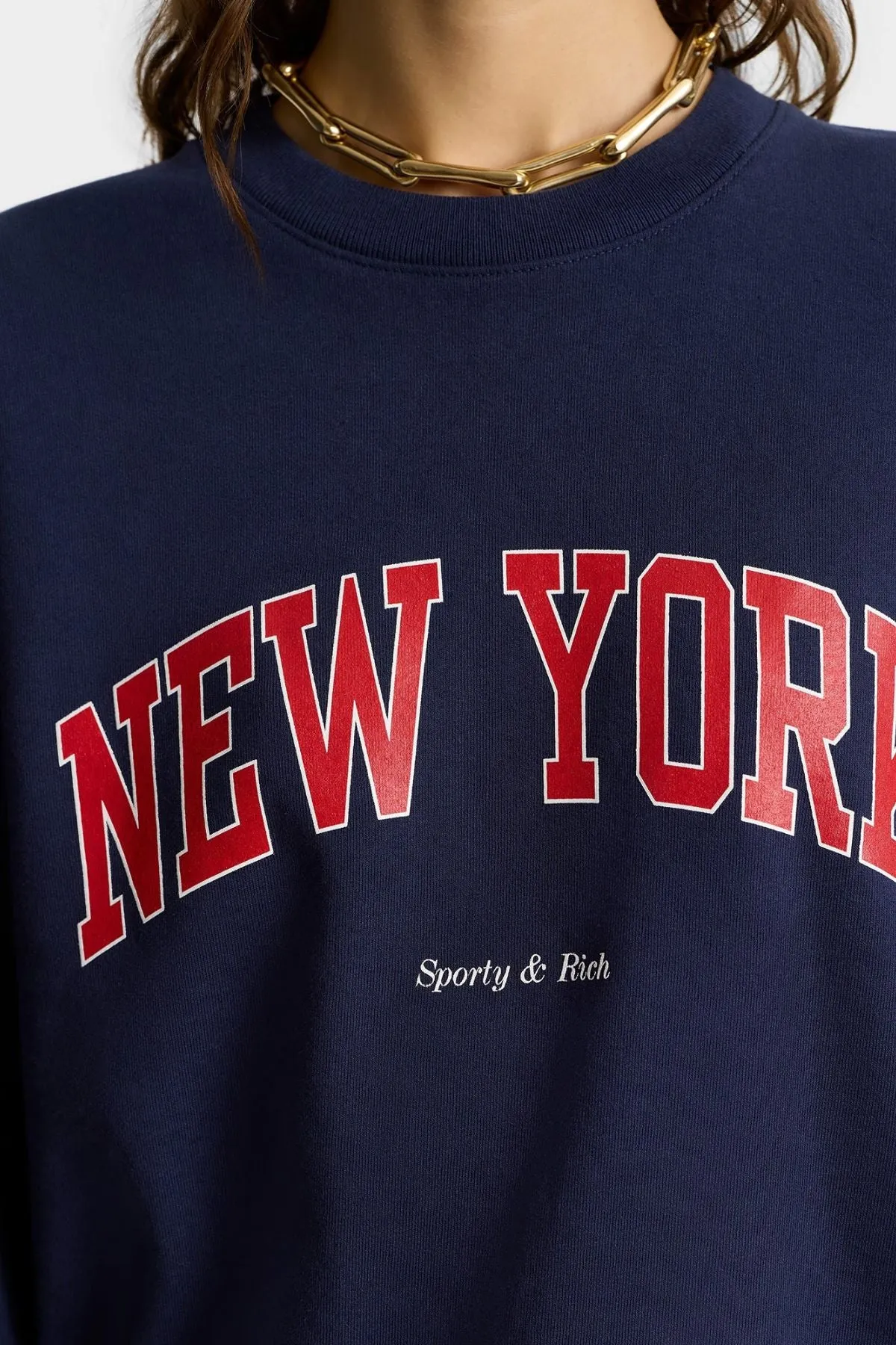 Womens Sporty & Rich Sporty & Rich New York Ivy Crewneck - Dark Navy