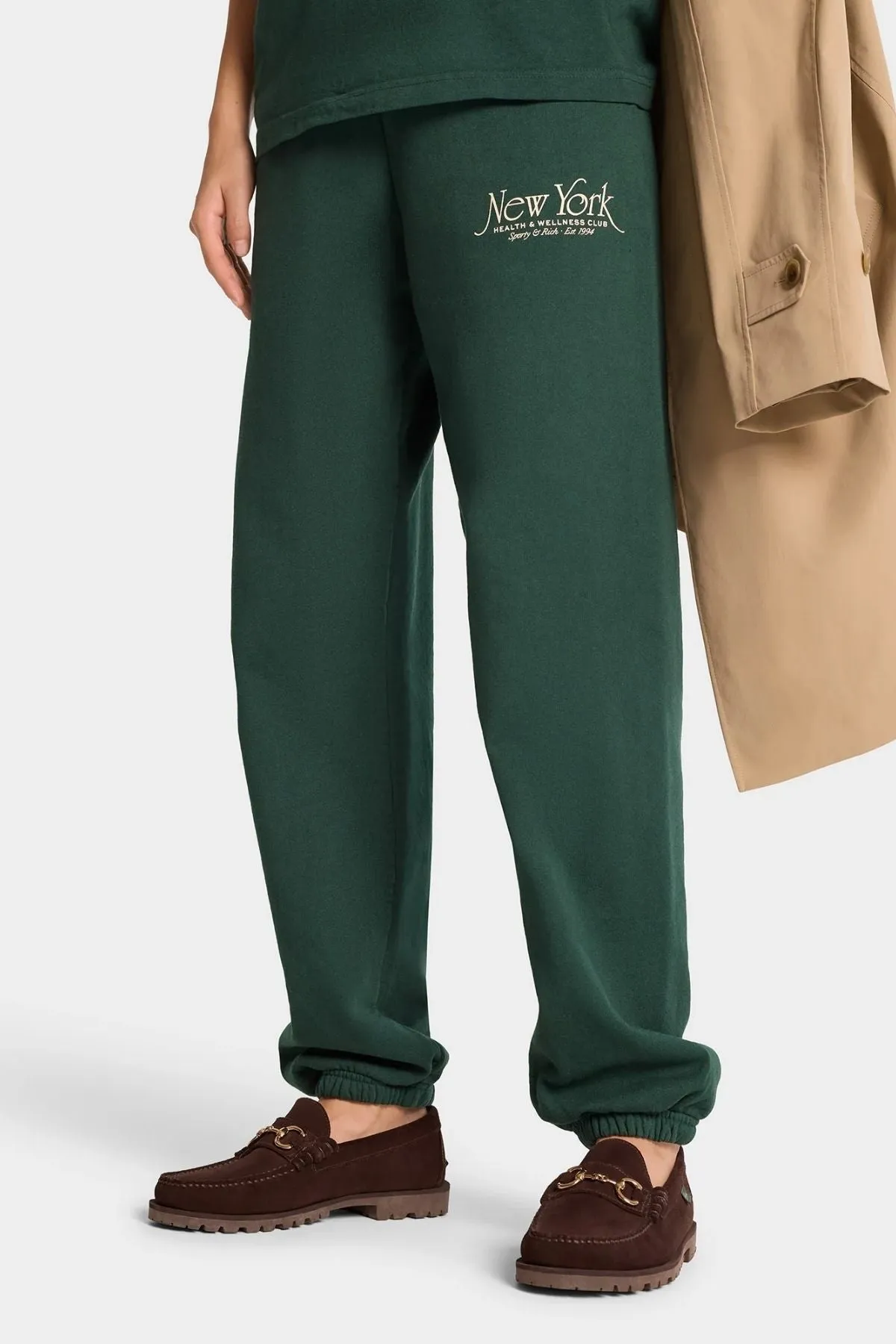 Womens Sporty & Rich Sporty & Rich NY 94 Sweatpant - Forest/ Cream