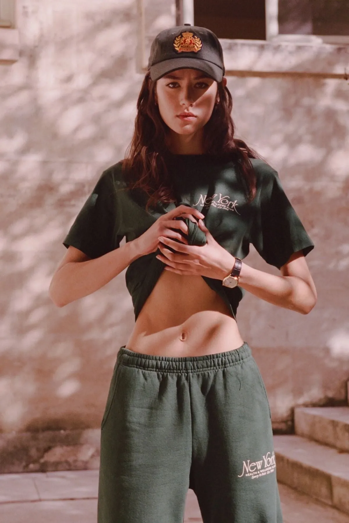 Womens Sporty & Rich Sporty & Rich NY 94 Sweatpant - Forest/ Cream