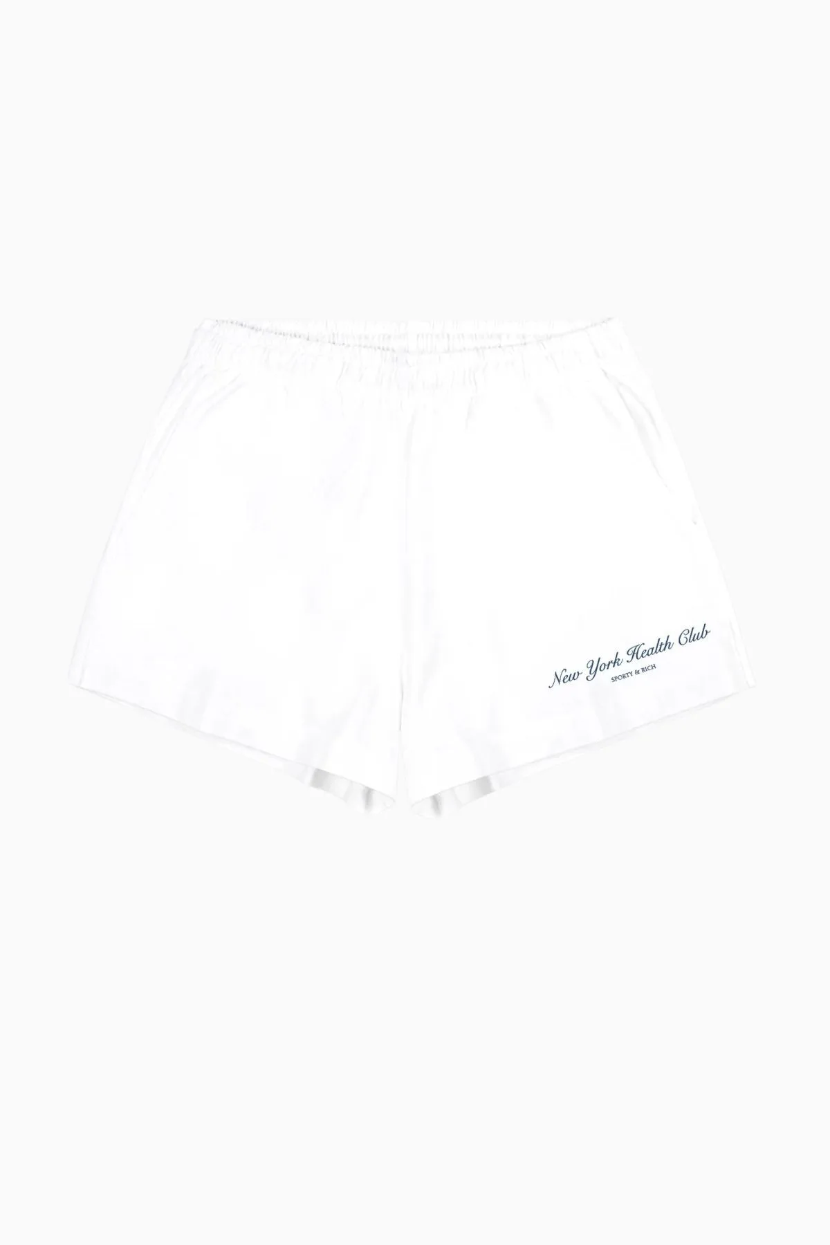 Womens Sporty & Rich Sporty & Rich NY Health Club Disco Shorts - White/ Navy