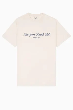Womens Sporty & Rich Sporty & Rich NY Health Club T-Shirt - Cream/ Navy