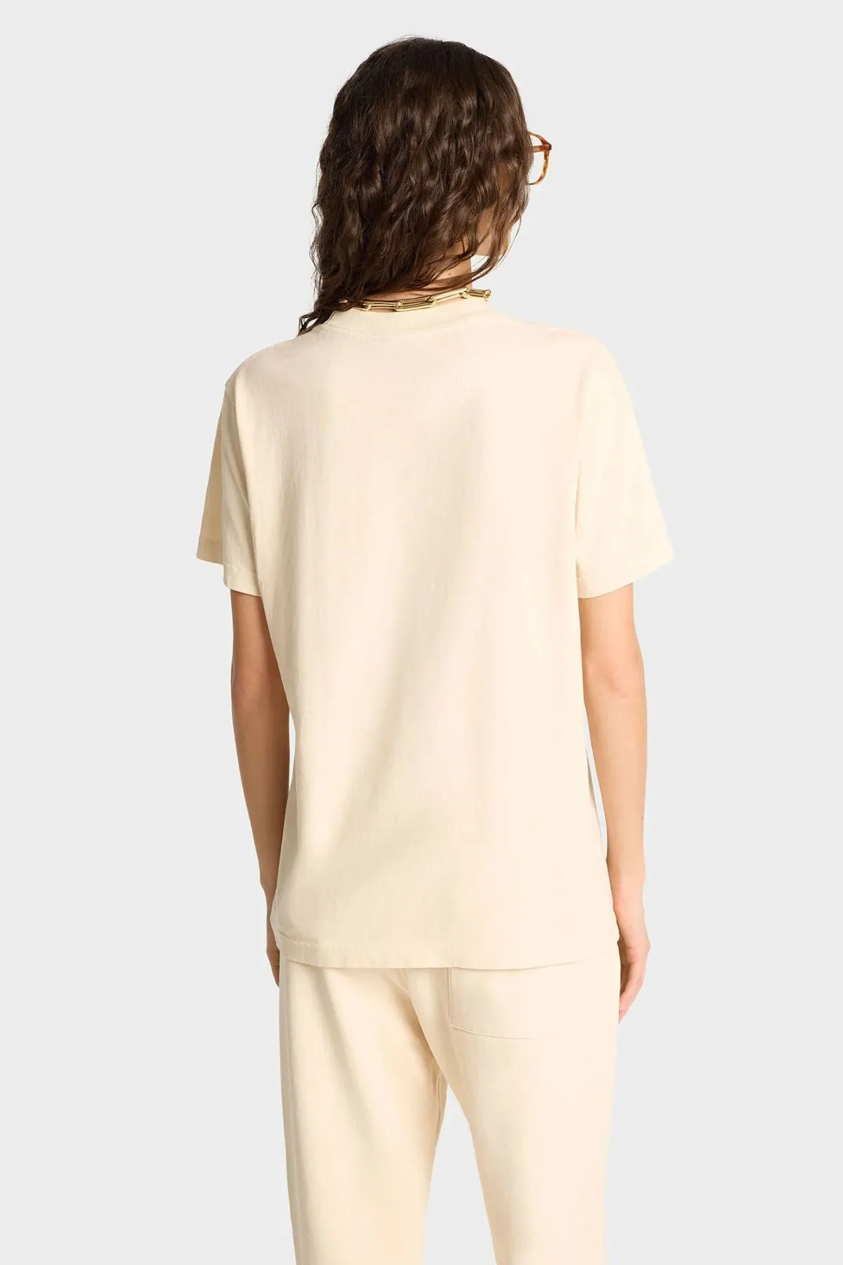 Womens Sporty & Rich Sporty & Rich NY Health Club T-Shirt - Cream/ Navy